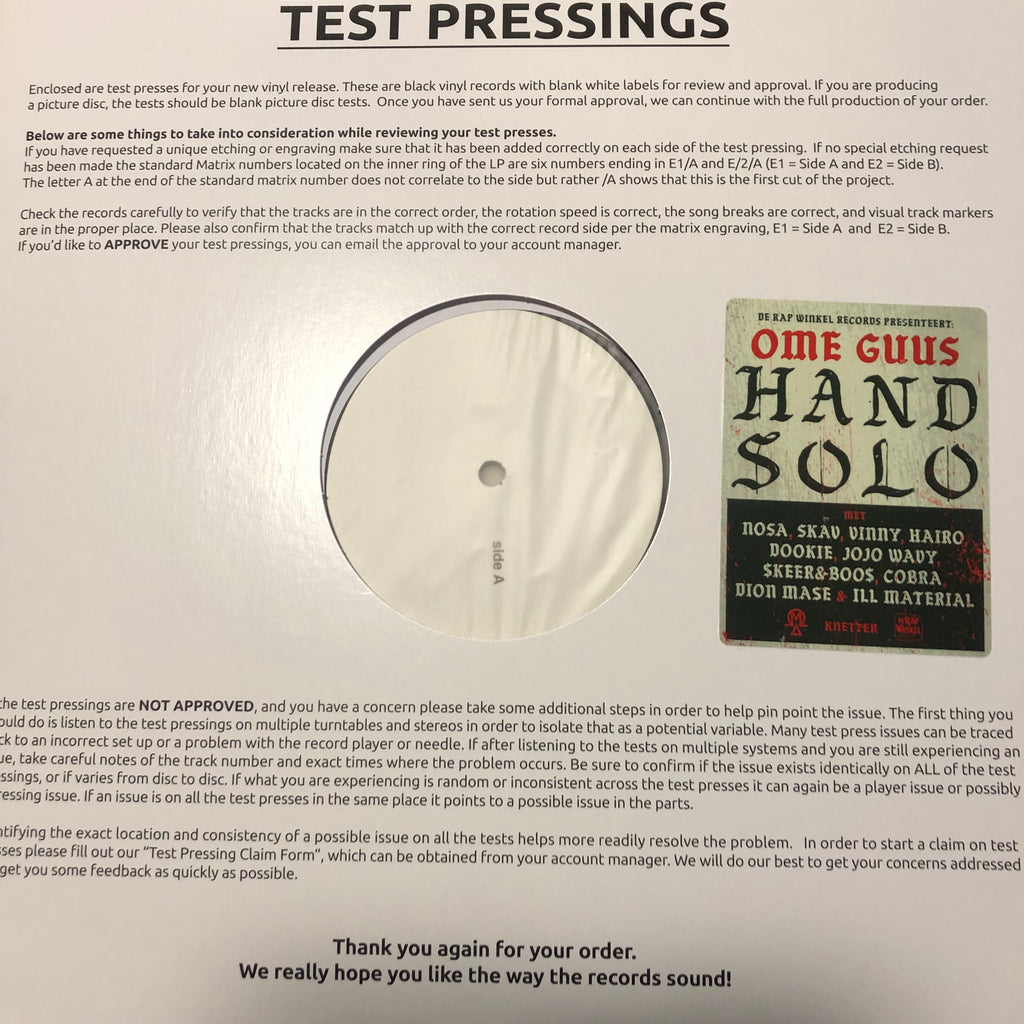 Hand Solo - Ome Guus // Test Pressing