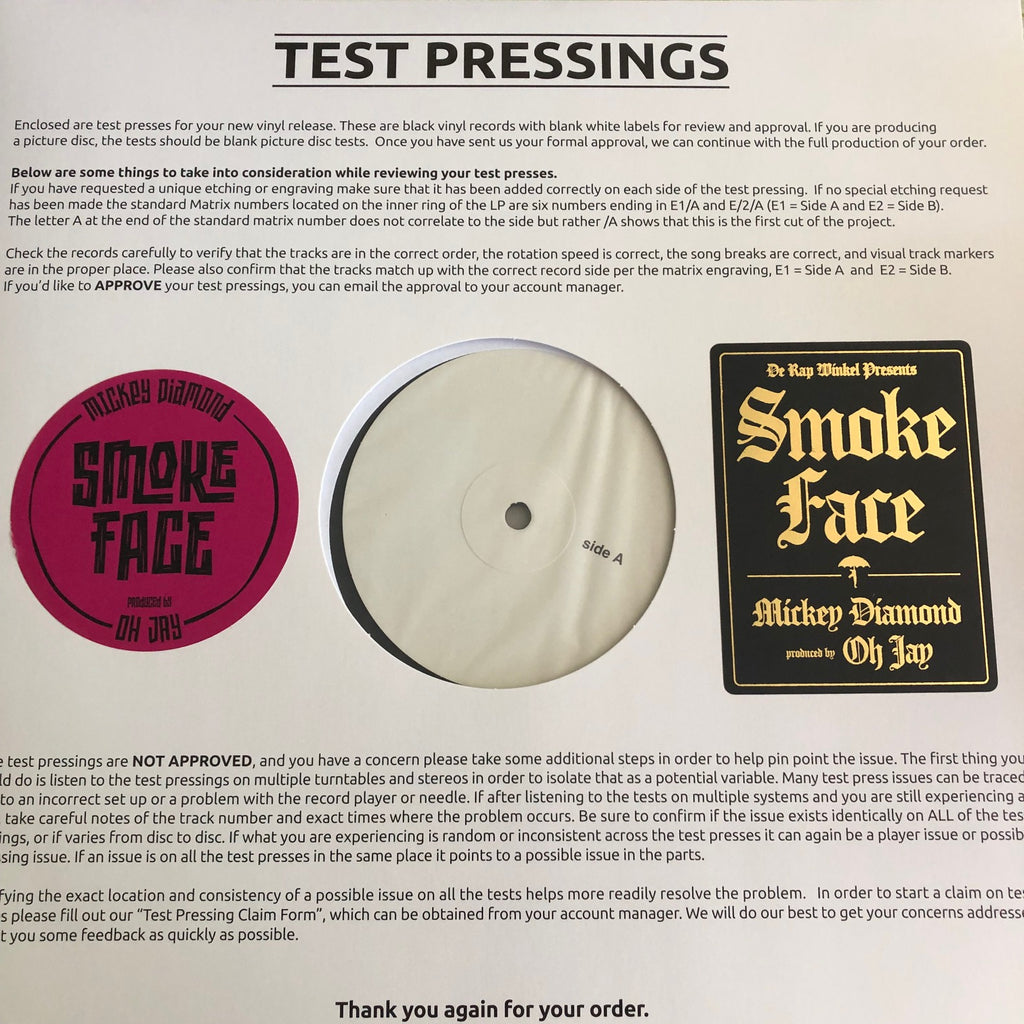 Smoke Face - Mickey Diamond // Test Pressing