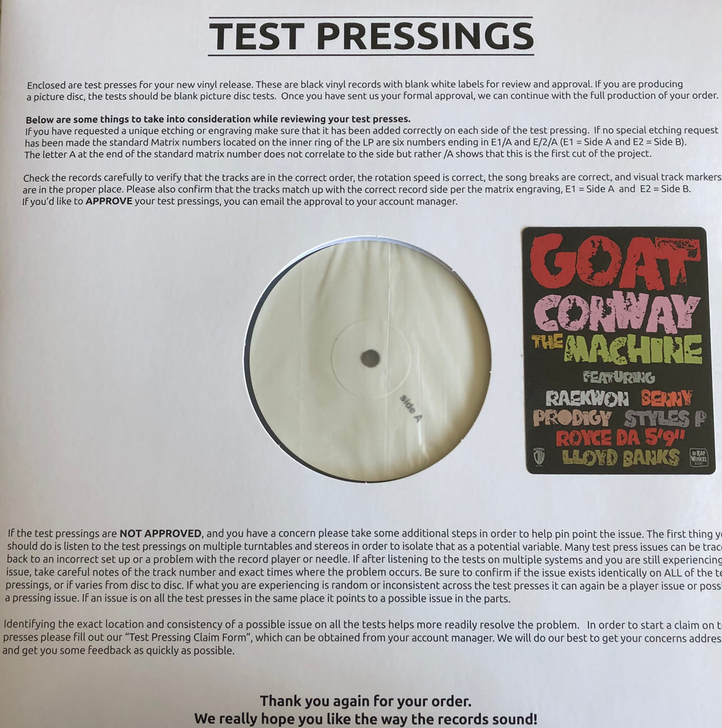 GOAT - Conway The Machine // Test Pressing