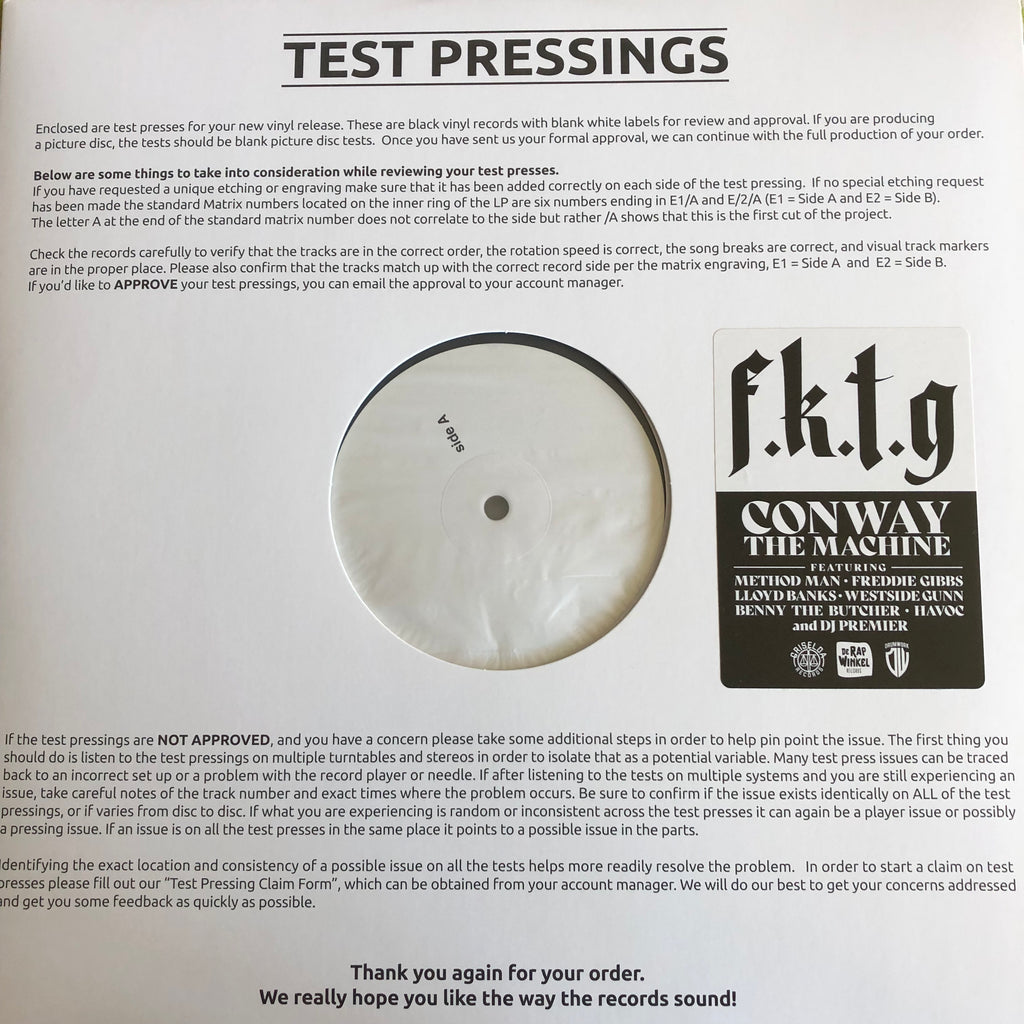From King To A God - Conway The Machine // Test Pressing