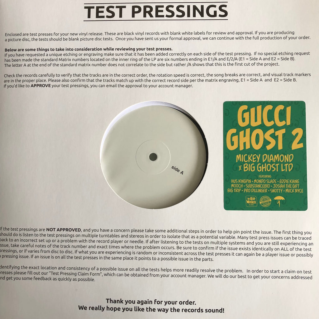 Gucci Ghost II - Mickey Diamond // Test Pressing
